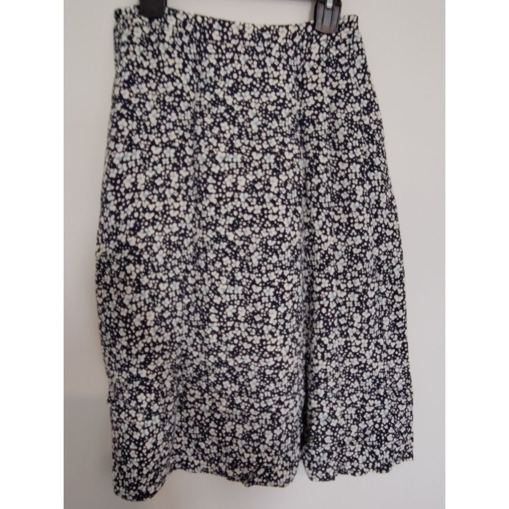 Boden Womens Navy Blue Floral Daisy Pencil Skirt Size 6R Viscose Stretch Knee